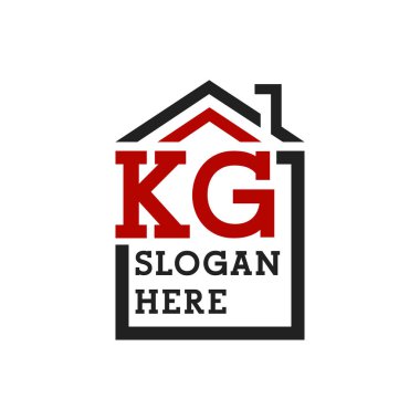 Çatıya çıkmak için KG evinin logosu. Harf KG Gayrimenkul Logosu