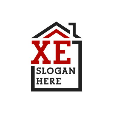 Çatıya çıkmak için XE logosu. Harf XE Gayrimenkul Logosu