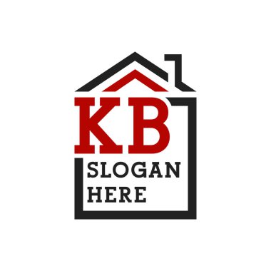 Initial KB house logo for Roofing. Letter KB Real Estate Logo clipart