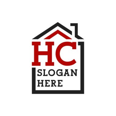 Çatıda HC logosu var. Harf HC Gayrimenkul Logosu