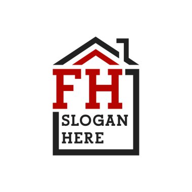 Çatıya çıkmak için FH logosu. Harf FH Gayrimenkul Logosu