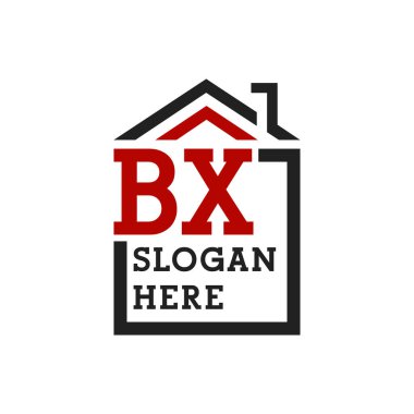 Çatıya çıkmak için BX logosu. Harf BX Gayrimenkul Logosu