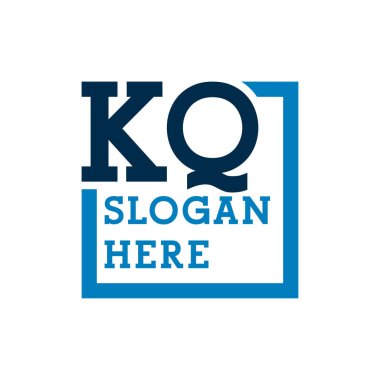 En Küçük Baş harfler Logo Harfleri K ve Q. KQ Baş harfleri, KQ Harfi Logosu