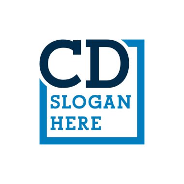 Asgari Baş harfler C ve D harfleri. Baş harfler, CD Harfi Logosu.