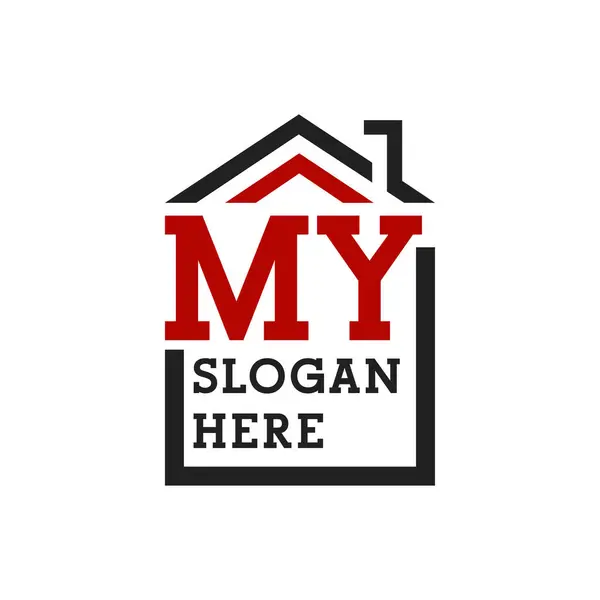 Çatıya çıkmak için evimin logosunun baş harfleri. Emlak Logomu Mektupla