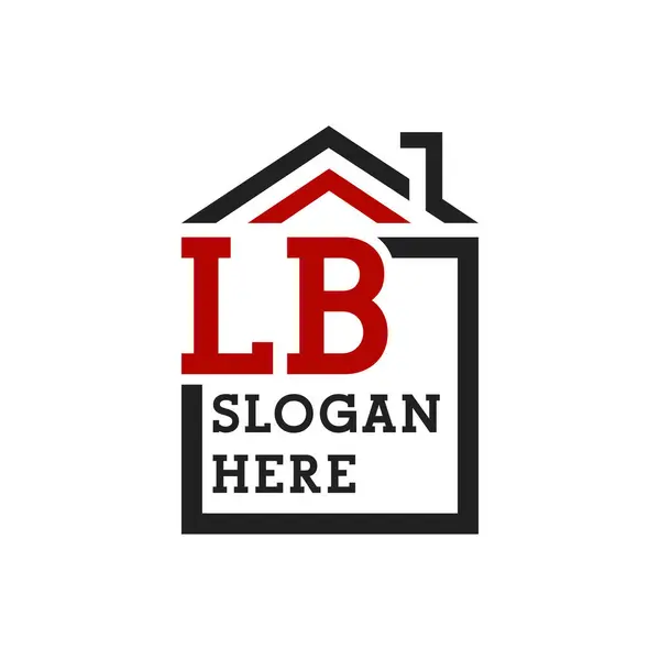 stock vector Initial LB house logo for Roofing. Letter LB Real Estate Logo