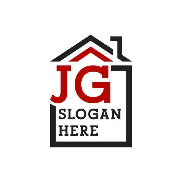 stock vector Initial JG house logo for Roofing. Letter JG Real Estate Logo