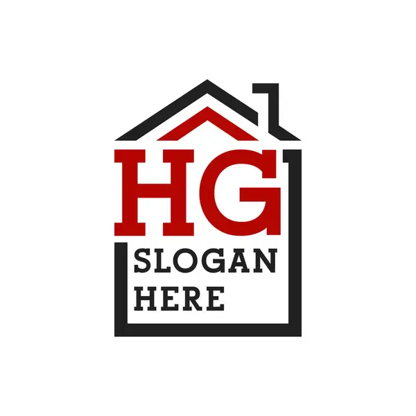 stock vector Initial HG house logo for Roofing. Letter HG Real Estate Logo