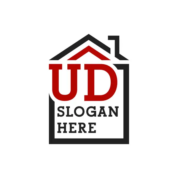 stock vector Initial UD house logo for Roofing. Letter UD Real Estate Logo