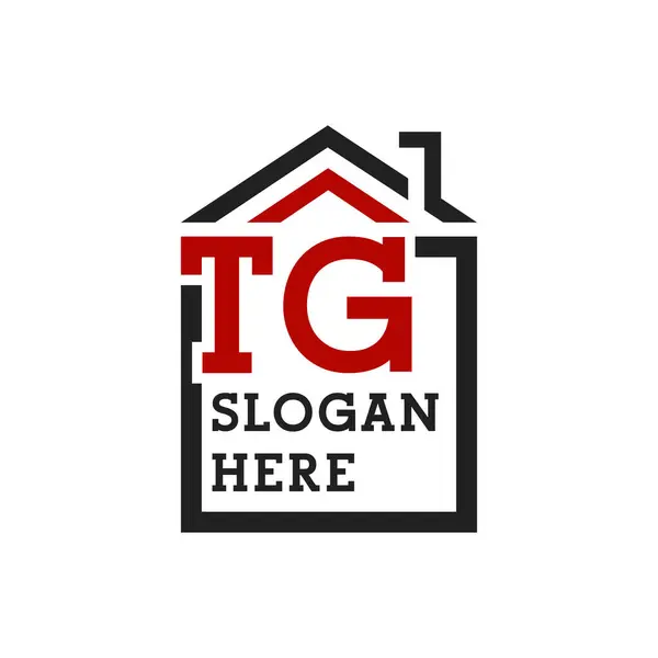 stock vector Initial TG house logo for Roofing. Letter TG Real Estate Logo