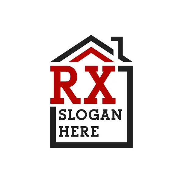 stock vector Initial RX house logo for Roofing. Letter RX Real Estate Logo