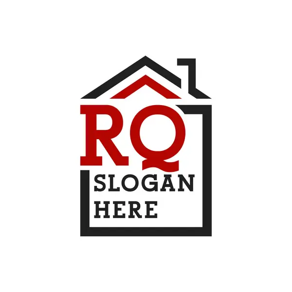 stock vector Initial RQ house logo for Roofing. Letter RQ Real Estate Logo