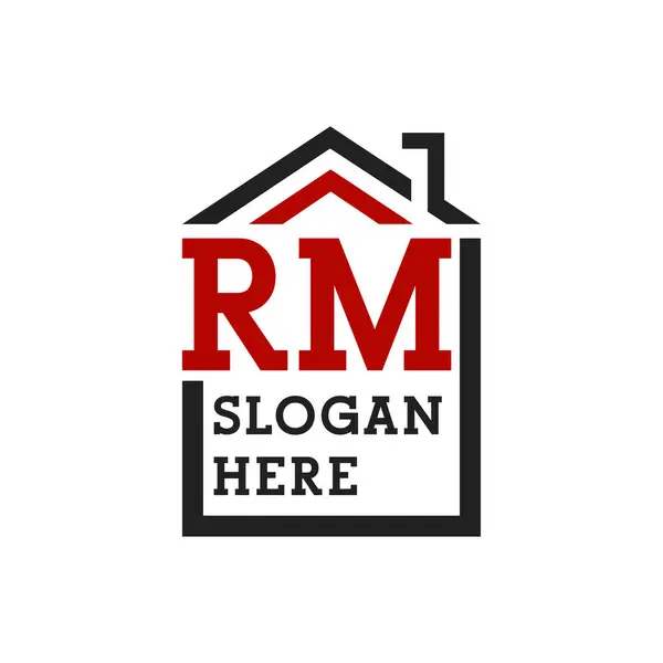 stock vector Initial RM house logo for Roofing. Letter RM Real Estate Logo