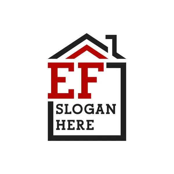 stock vector Initial EF house logo for Roofing. Letter EF Real Estate Logo