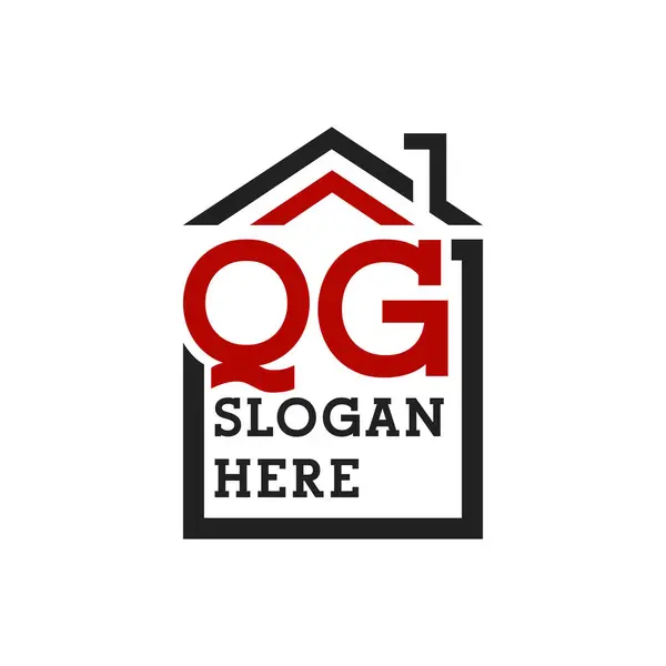 stock vector Initial QG house logo for Roofing. Letter QG Real Estate Logo