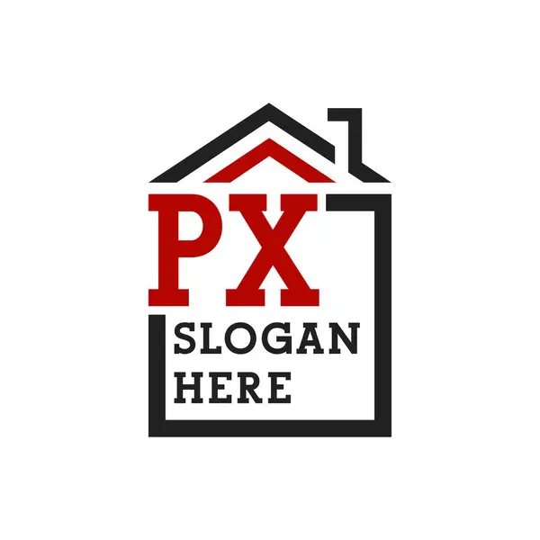 stock vector Initial PX house logo for Roofing. Letter PX Real Estate Logo