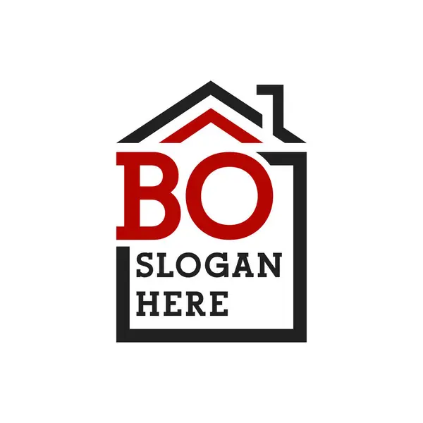 stock vector Initial BO house logo for Roofing. Letter BO Real Estate Logo