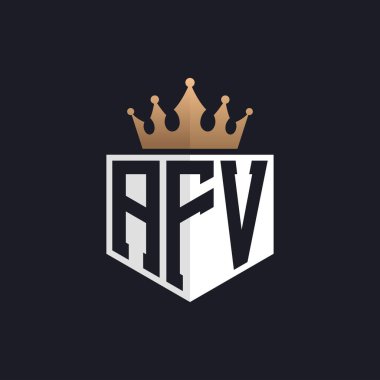 Luxury AFV Logo with Crown. Elegant Initials AFV Letter Logo for Exclusive Brands. Letter AFV Monogram for High-End Businesses clipart