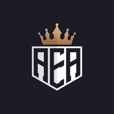 Luxury AEA Logo with Crown. Elegant Initials AEA Letter Logo for Exclusive Brands. Letter AEA Monogram for High-End Businesses clipart