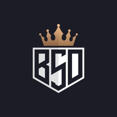 Luxury BSD Logo with Crown. Elegant Initials BSD Letter Logo for Exclusive Brands. Letter BSD Monogram for High-End Businesses clipart