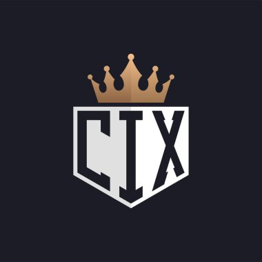 Luxury CIX Logo with Crown. Elegant Initials CIX Letter Logo for Exclusive Brands. Letter CIX Monogram for High-End Businesses clipart