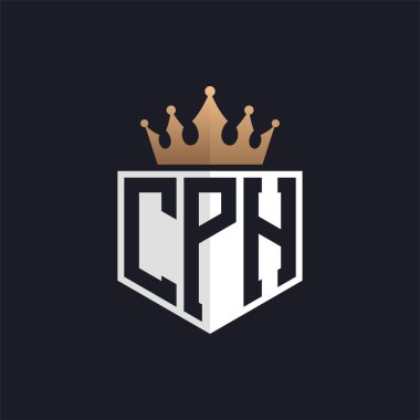 Luxury CPH Logo with Crown. Elegant Initials CPH Letter Logo for Exclusive Brands. Letter CPH Monogram for High-End Businesses clipart