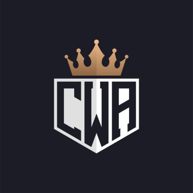 Luxury CWA Logo with Crown. Elegant Initials CWA Letter Logo for Exclusive Brands. Letter CWA Monogram for High-End Businesses clipart