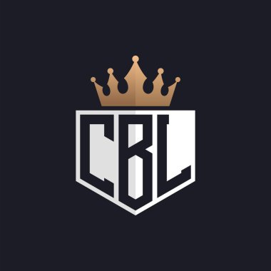 Crown 'lu lüks CBL logosu. Seçkin Markalar için Zarif Baş harfler CBL Harf Logosu. Üst Düzey İşletmeler için CBL Monogramı