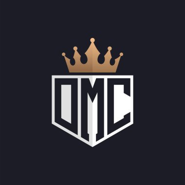 Crown 'la lüks DMC Logosu. Seçkin Markalar için DMC Harf Logosu. Üst Düzey İşletmeler için Harf DMC Monogramı