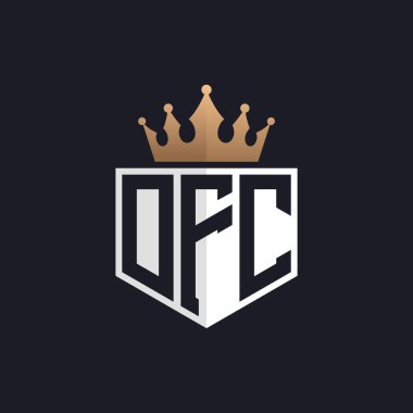 Crown 'lu lüks DFC Logosu. Seçkin Markalar için Zarif Baş harfler DFC Harf Logosu. Üst Düzey İşletmeler için DFC Monogramı