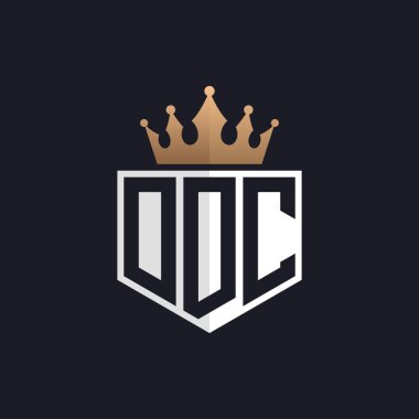 Crown 'lu lüks DDC logosu. Seçkin Markalar için Zarif Baş harfler DDC Harf Logosu. Üst Düzey İşletmeler için DDC Monogramı