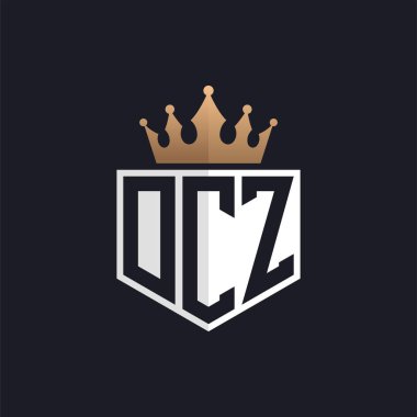 Crown 'lu lüks DCZ logosu. Seçkin Markalar için DCZ Harf Logosu. Üst Düzey İşletmeler için DCZ Monogramı