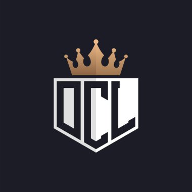 Crown 'lu lüks DCL logosu. Seçkin Markalar için DCL Harf Logosu. Üst Düzey İşletmeler için DCL Monogramı