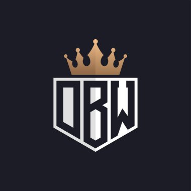 Crown 'la lüks DBW Logosu. Seçkin Markalar için DBW Harf Logosu. Üst Düzey İşletmeler için Harf DBW Monogramı