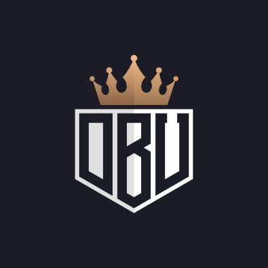 Crown 'lu lüks DBU logosu. Seçkin Markalar için DBU Harf Logosu. Üst Düzey İşletmeler için DBU Monogramı