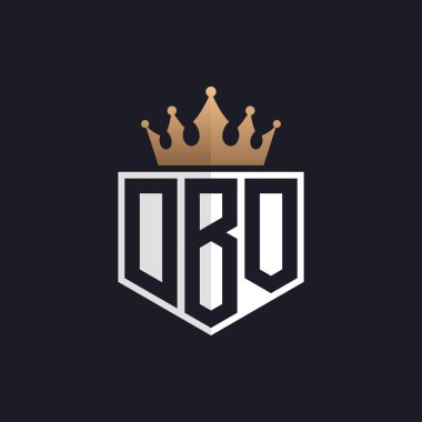 Crown 'la lüks DBO Logosu. Seçkin Markalar için DBO Harf Logosu. Üst Düzey İşletmeler için DBO Monogramı