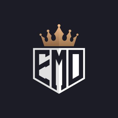 Luxury EMD Logo with Crown. Elegant Initials EMD Letter Logo for Exclusive Brands. Letter EMD Monogram for High-End Businesses clipart