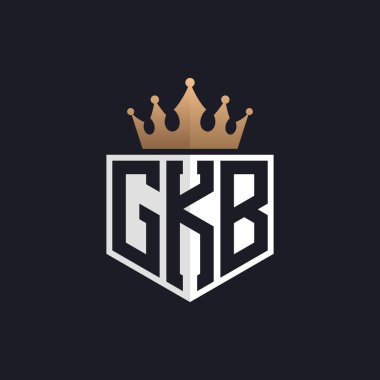 Luxury GKB Logo with Crown. Elegant Initials GKB Letter Logo for Exclusive Brands. Letter GKB Monogram for High-End Businesses clipart