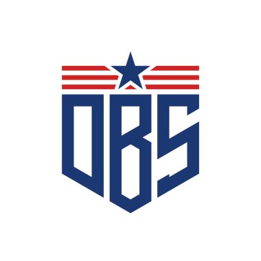 Star ve American Flag Straps 'li Vatansever DBS logosu. ABD Bayrağı ile DBS Logosu