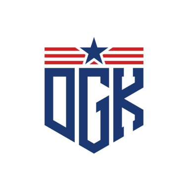 Yıldız ve Amerikan Bayrak Kayışlı Yurtsever DGK logosu. USA Flag ile DGK Logosu