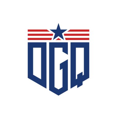 Yıldız ve Amerikan Bayrak Kayışlı Yurtsever DGQ logosu. USA Flag ile DGQ logosu