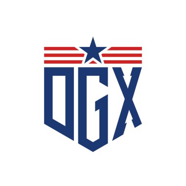 Yıldız ve Amerikan Bayrak Kayışlı Yurtsever DGX logosu. USA Flag ile DGX Logosu