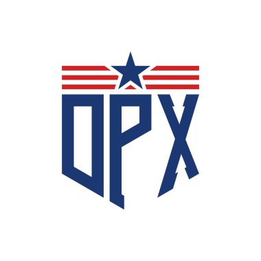 Yıldız ve Amerikan Bayrak Kayışlı Yurtsever DPX logosu. USA Flag ile DPX Logosu