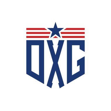 Yıldız ve Amerikan Bayrak Kayışlı Yurtsever DXG logosu. USA Flag ile DXG logosu