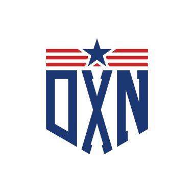 Yıldız ve Amerikan Bayrak Kayışlı Vatansever DXN logosu. USA Flag ile DXN Logosu