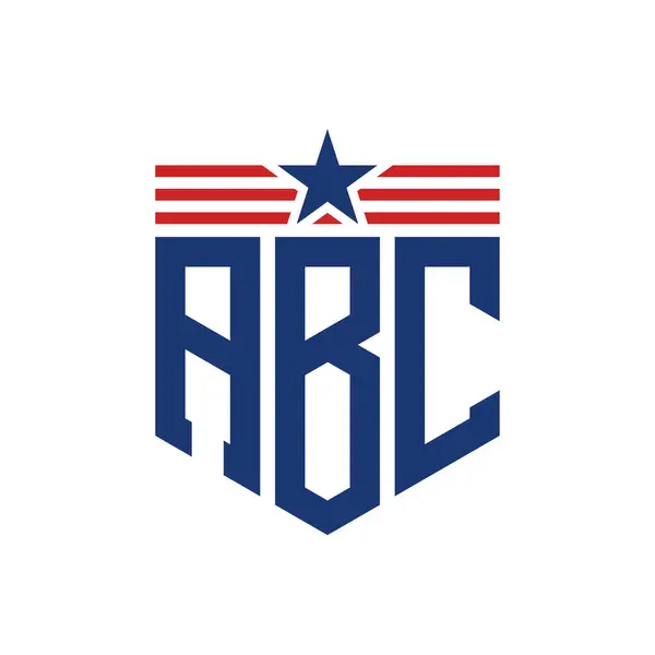 Star ve American Flag Straps 'li Vatansever ABC logosu. ABC Logosu ve ABD Bayrağı