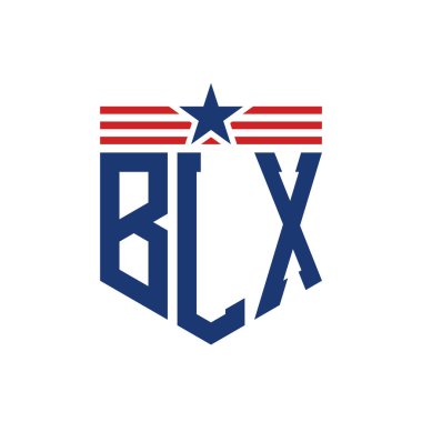 Yıldız ve Amerikan Bayrak Kayışlı Yurtsever BLX logosu. USA Flag ile BLX Logosu