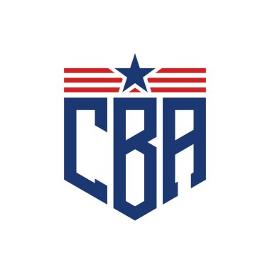 Star ve American Flag Straps 'li Vatansever CBA logosu. ABD Bayrağı ile CBA Logosu