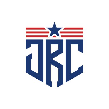 Star ve American Flag Straps 'li Vatansever JRC logosu. ABD Bayrağı ile JRC Logosu