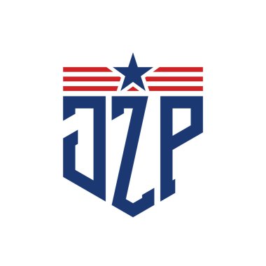 Yıldız ve Amerikan Bayrak Kayışlı Vatansever JZP logosu. USA Flag ile JZP Logosu